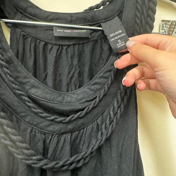 New York & Company Black Tank w/ Rope Detailing – Size Small - Picture 1 of 5